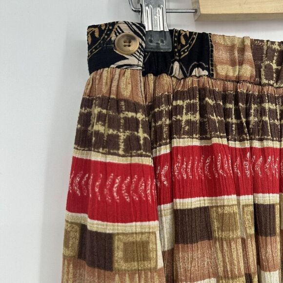 Vintage Alfred Dunner Midi Skirt Boho Mixed Pattern Floral Brown Black Size 16 - Picture 7 of 9